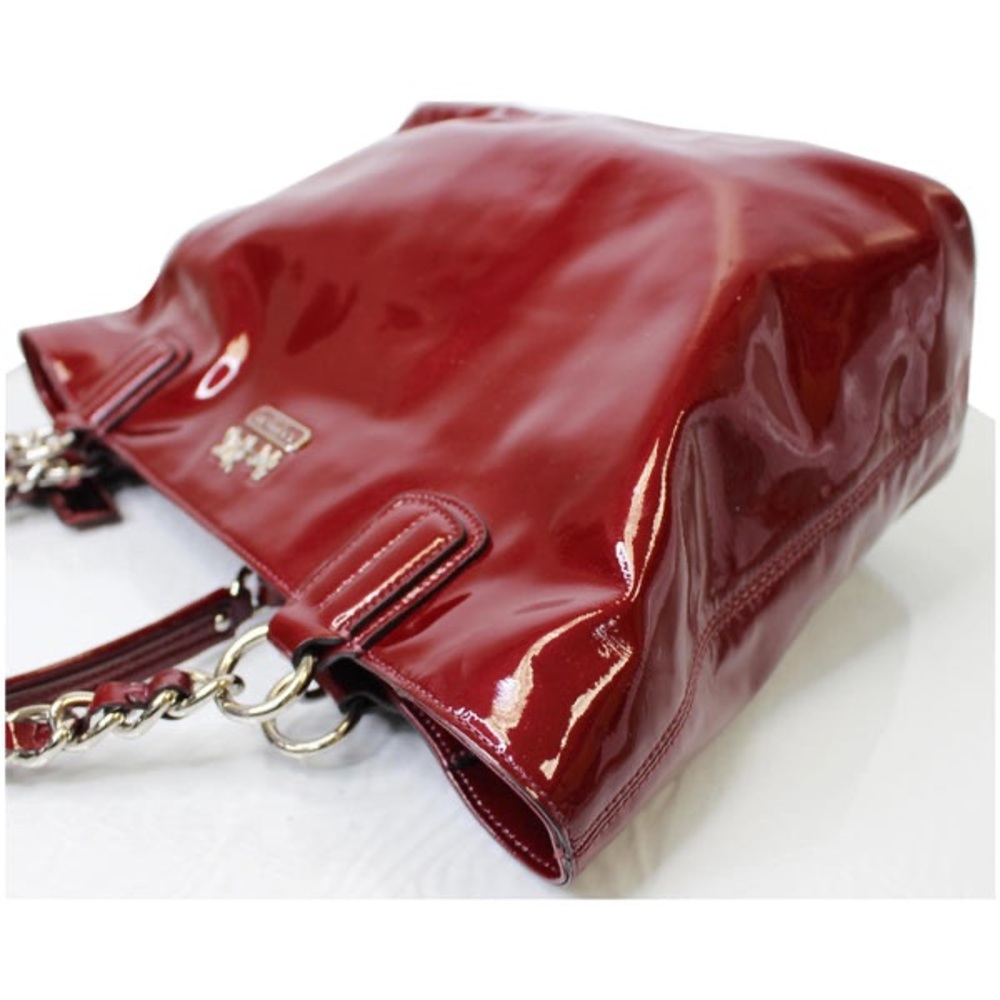 COACH 2011 Chelsea Wine Patent Leather Shoulder Tote Bag (18770) NWT - Picture 6 of 15